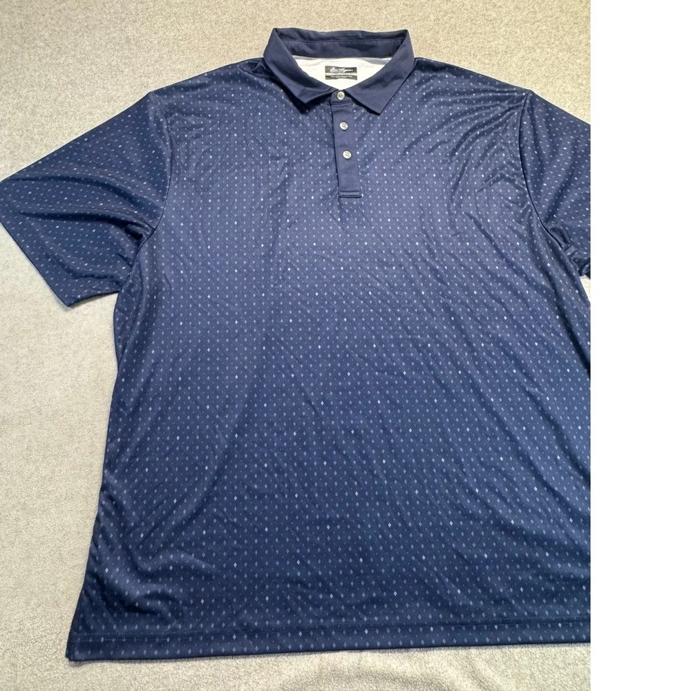 NWT Ben Hogan Performance Polo Shirt Men's 2XL Blue Golf PowerWick UPF 50 Active